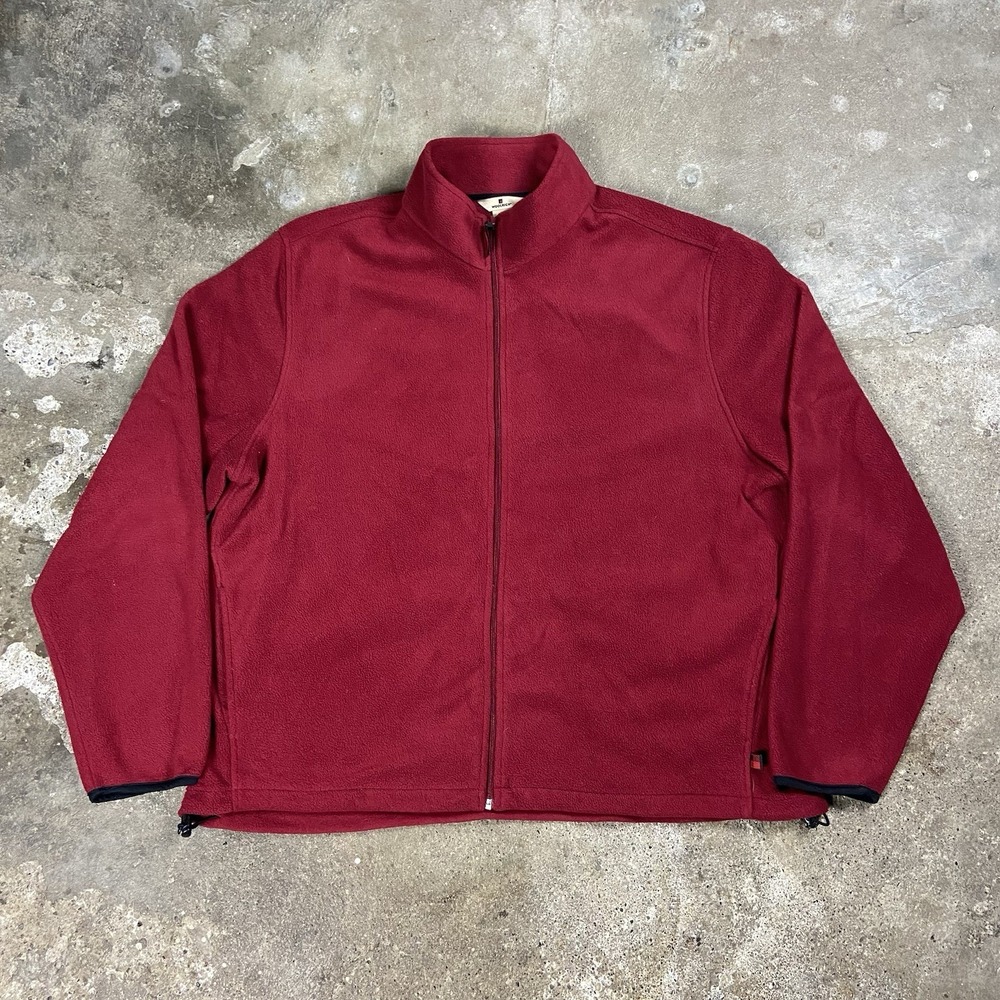 Woolrich Fleece Jacket Size XXL Red Full Zip Mock Neck Outdoor Wear